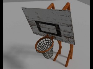 old damaged basketball hoop Modello 3D