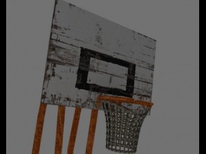 old damaged basketball hoop Modello 3D