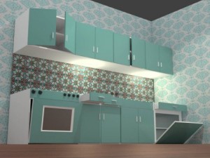 kitchen unit low poly Model 3D