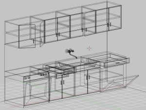 kitchen unit low poly Model 3D