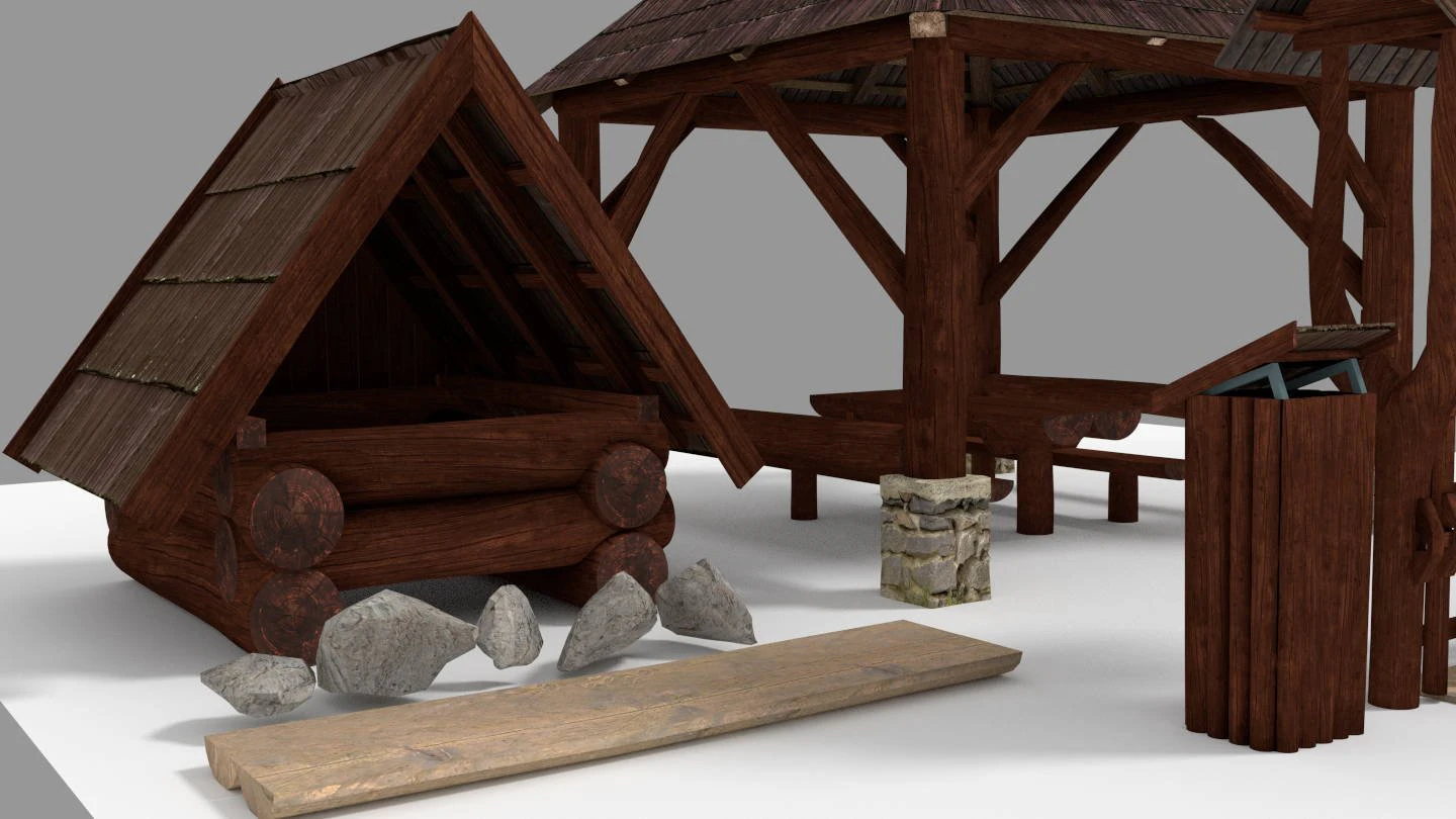 arbor at river spring 3D Model .c4d .max .obj .3ds .fbx .stl .blend 