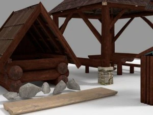 Laube an der Flussquelle 3D Modell