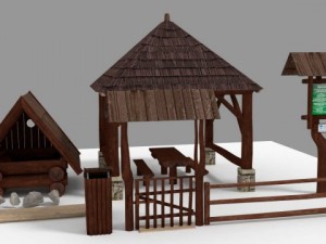 arbor at river spring 3Dモデル