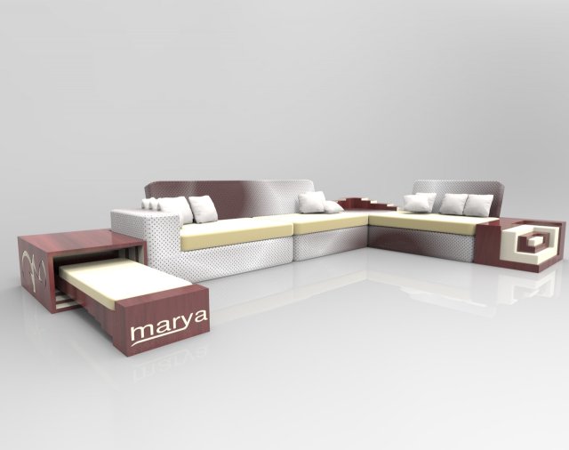 sofa set 3D Model .c4d .max .obj .3ds .fbx .stl .blend 