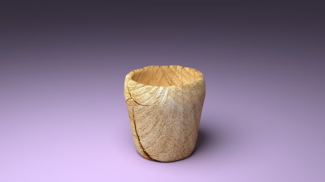 a wooden cup 3D 模型 .c4d .max .obj .3ds .fbx .stl .blend