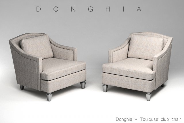 donghia toulouse club chair Modello 3D .c4d .max .obj .3ds .fbx .stl .blend