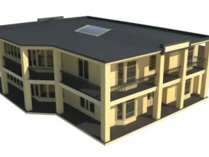 generic estate house with garage 3D Model