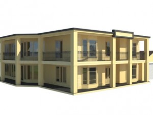 generic estate house with garage 3D Modell