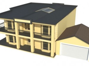 generic estate house with garage 3D Modell