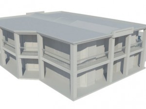 generic estate house with garage 3D Modell