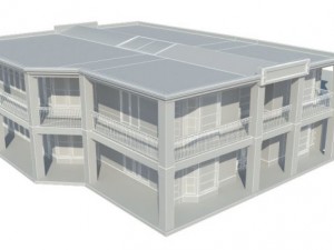 generic estate house with garage 3D Modell
