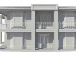 generic estate house with garage 3D Modell