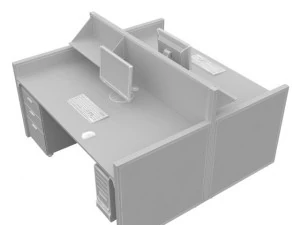 office desk unit 01 3D Model