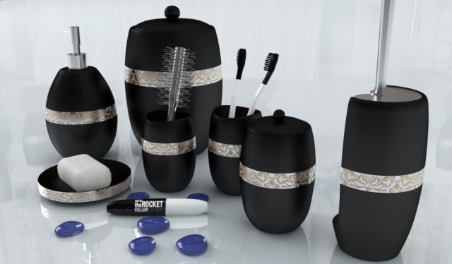 set of bathroom accessories martha Model 3D .c4d .max .obj .3ds .fbx .stl .blend 