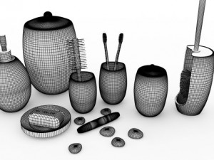 set of bathroom accessories martha Model 3D