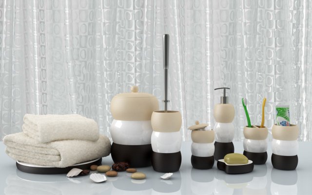 set of bathroom accessories sierra 3D Model .c4d .max .obj .3ds .fbx .stl .blend