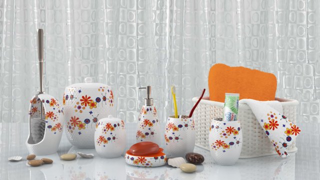 set of bathroom accessories biriza 3D 모델 .c4d .max .obj .3ds .fbx .stl .blend