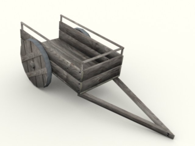 old cart 3D Модель .c4d .max .obj .3ds .fbx .stl .blend