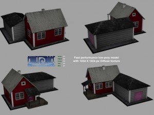 house 01 living house with garage Modello 3D