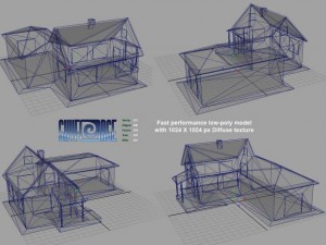 house 01 living house with garage 3D Модель