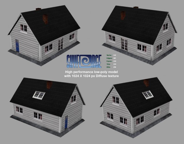 house 04 living house 3D Model .c4d .max .obj .3ds .fbx .stl .blend 