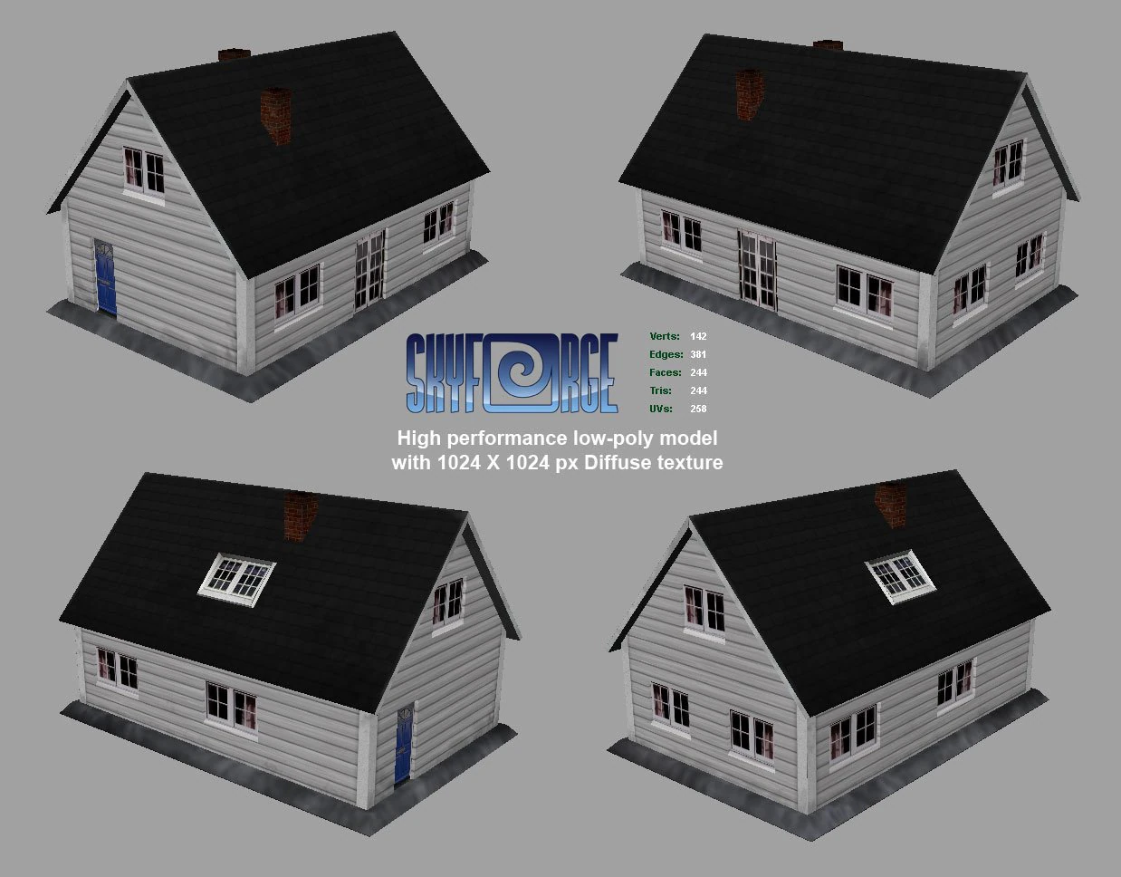 house 04 living house 3D Model .c4d .max .obj .3ds .fbx .stl .blend