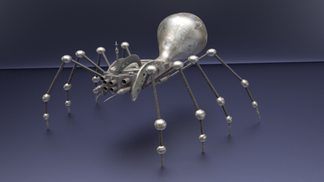 spider mechanical 3D Model .c4d .max .obj .3ds .fbx .stl .blend 