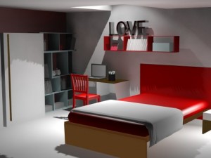 lovely bed room Model 3D