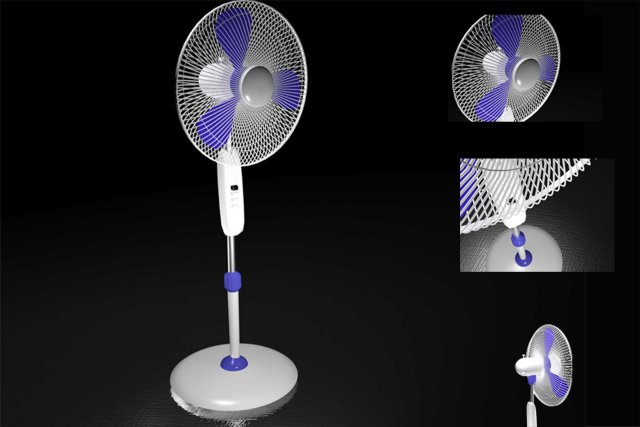 floor fan 3D Model .c4d .max .obj .3ds .fbx .stl .blend 