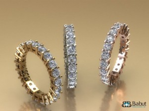 ring with stones 3d print model Model 3D