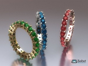 ring with stones 3d print model Model 3D