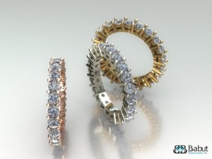 ring with stones 3d print model Model 3D