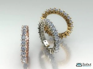 ring with stones 3d print model 3D Model