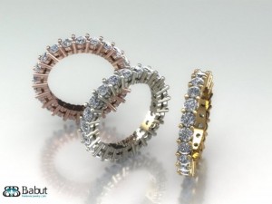 ring with stones 3d print model Model 3D