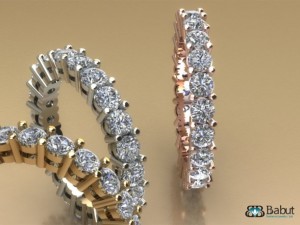 ring with stones 3d print model Model 3D