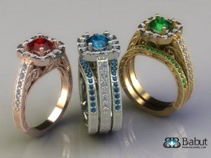 engagement ring  3 models 3D Model