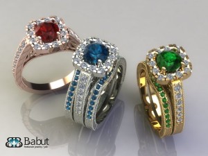engagement ring  3 models Model 3D