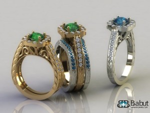 engagement ring  3 models Model 3D