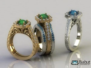 engagement ring  3 models 3D Model