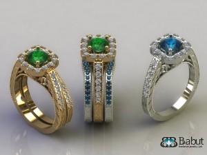 engagement ring  3 models Model 3D