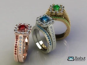 engagement ring  3 models 3D Model