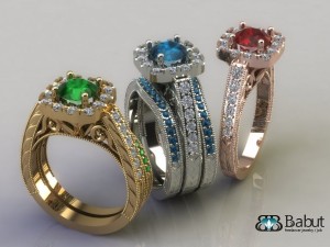 engagement ring  3 models Model 3D