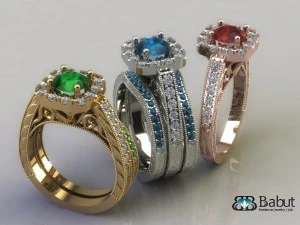 engagement ring  3 models 3D Model