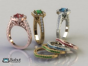 engagement ring  3 models Model 3D