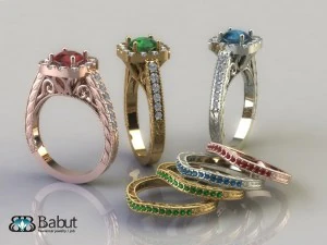 engagement ring  3 models 3D Model