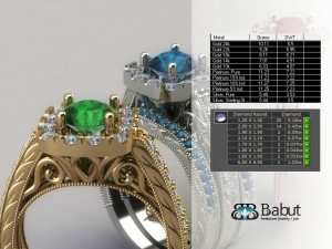 engagement ring  3 models Model 3D