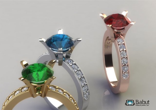 engagement ring 3D Model .c4d .max .obj .3ds .fbx .stl .blend 
