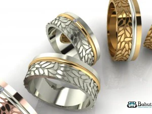 指輪 結婚指輪 2本 3Dモデル