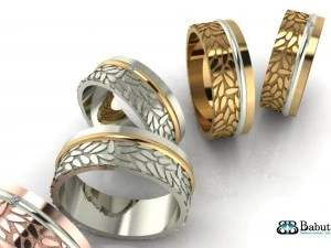 rings wedding 2 rings 3D Model