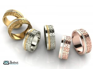 rings wedding 2 rings 3D Model